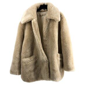 Free People Off White  Button Teddy Jacket | Size L